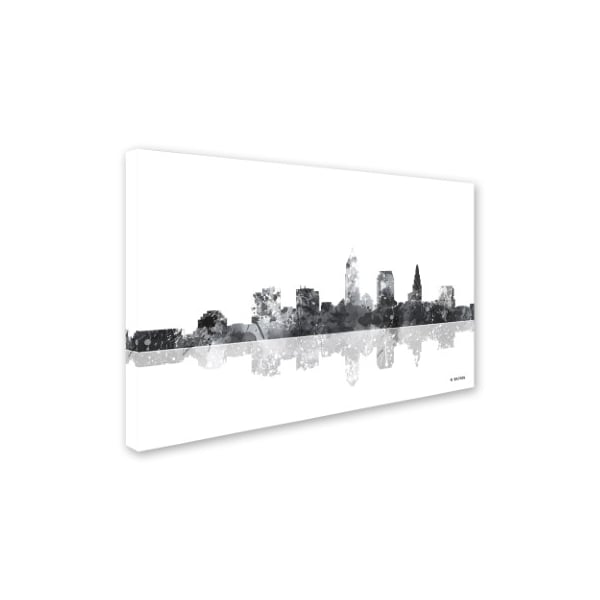 Marlene Watson 'Cleveland Ohio Skyline BG-1' Canvas Art,16x24